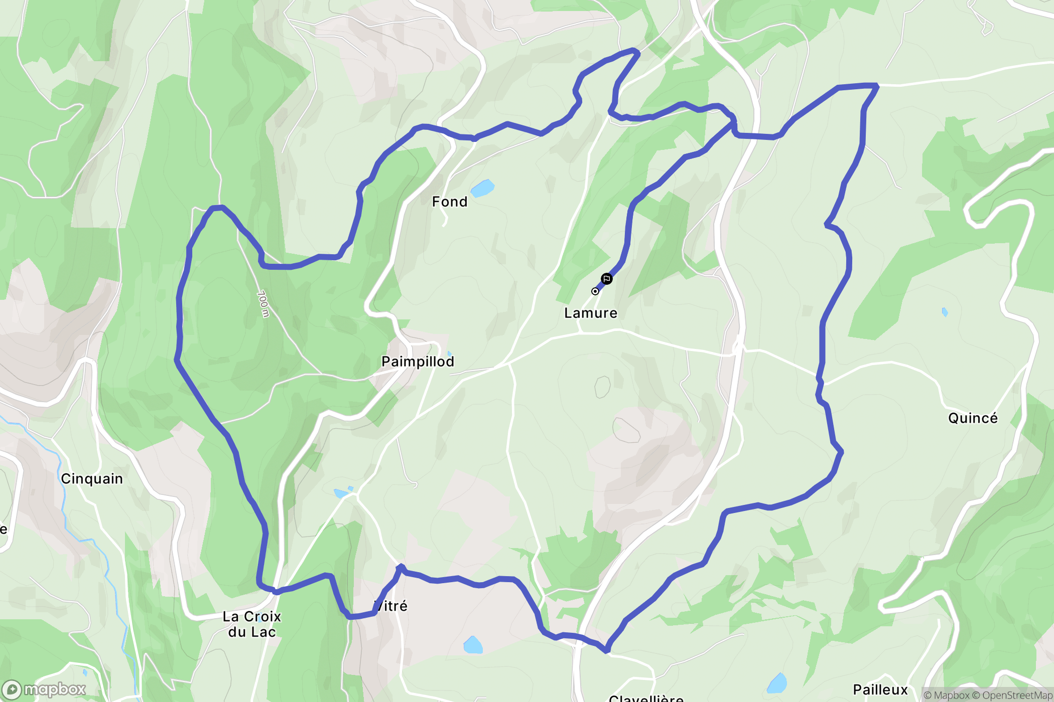 Bully : carte du parcours de randonnée - France