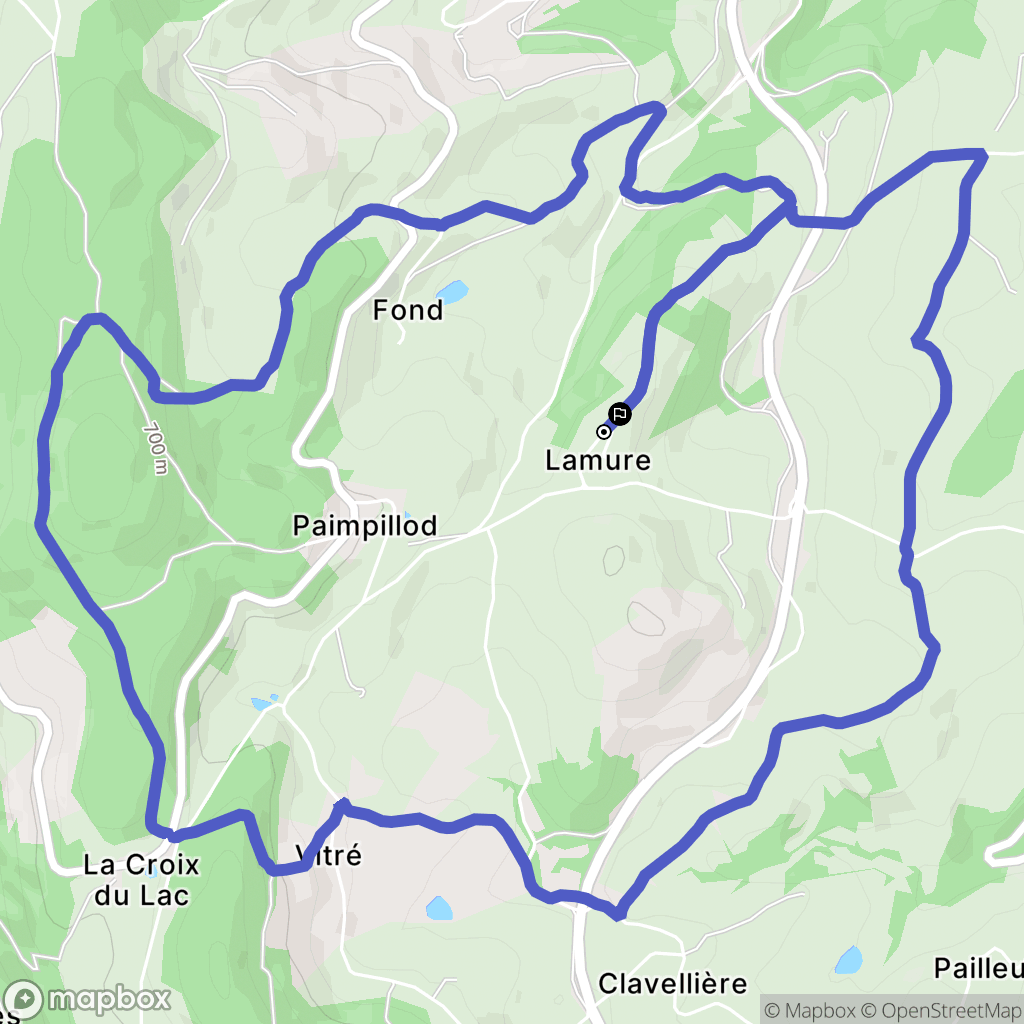 Bully : carte du parcours de randonnée - France