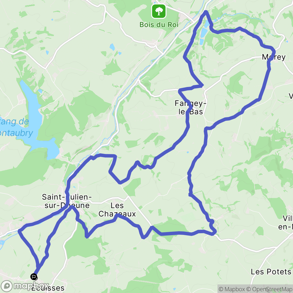 Écuisses : carte du parcours de randonnée - France
