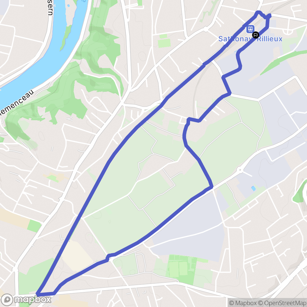 Rillieux-la-Pape : carte du parcours de randonnée - France