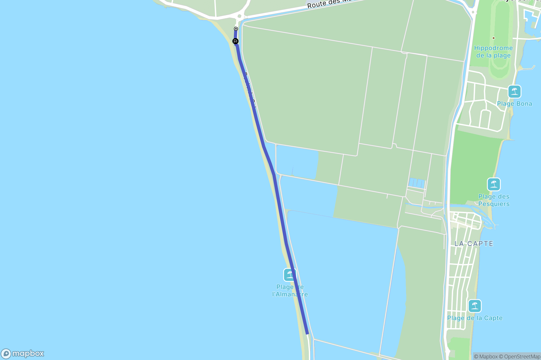 Hyères : carte du parcours de randonnée - France