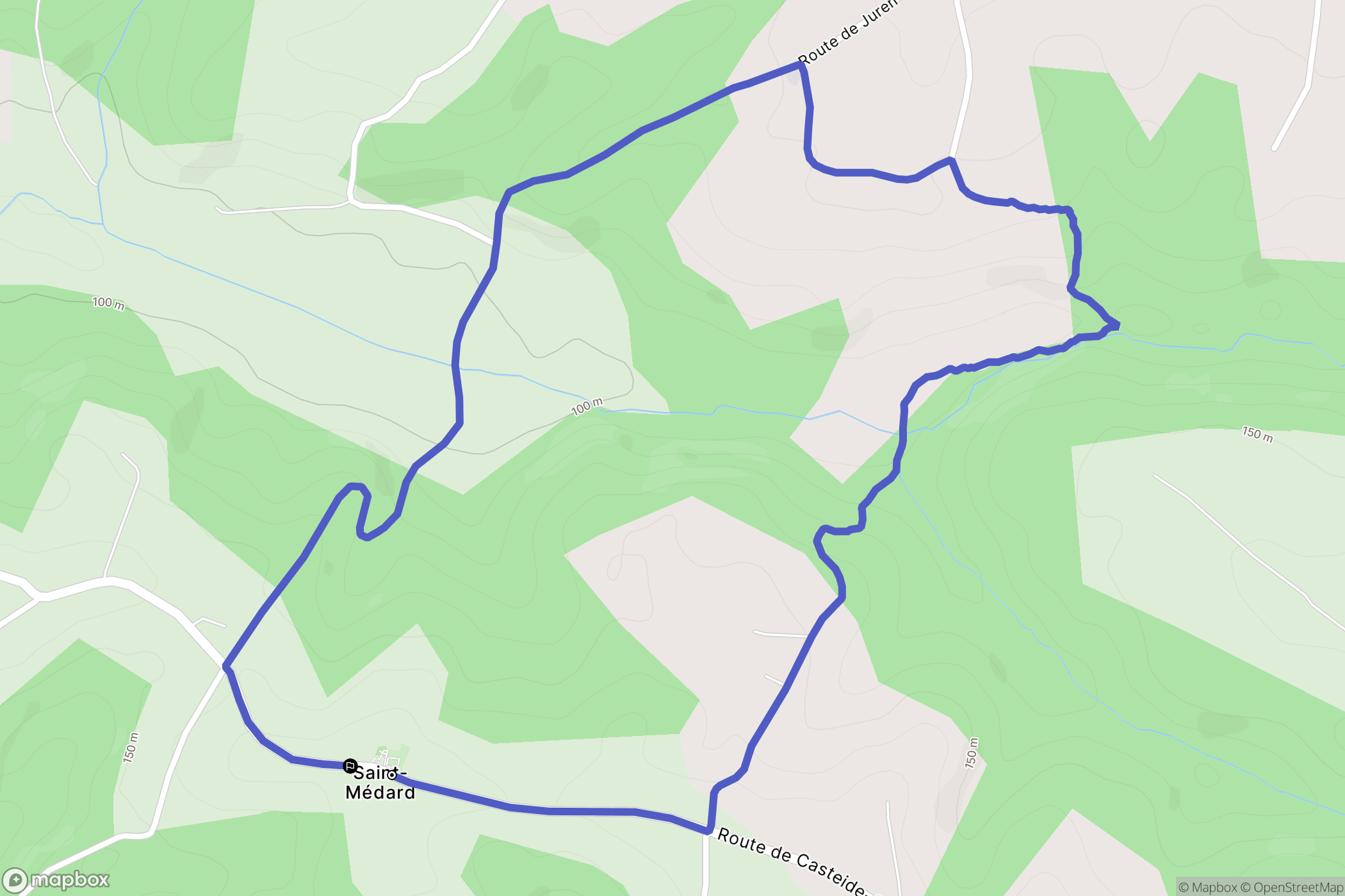 Saint-Médard : carte du parcours de randonnée - France