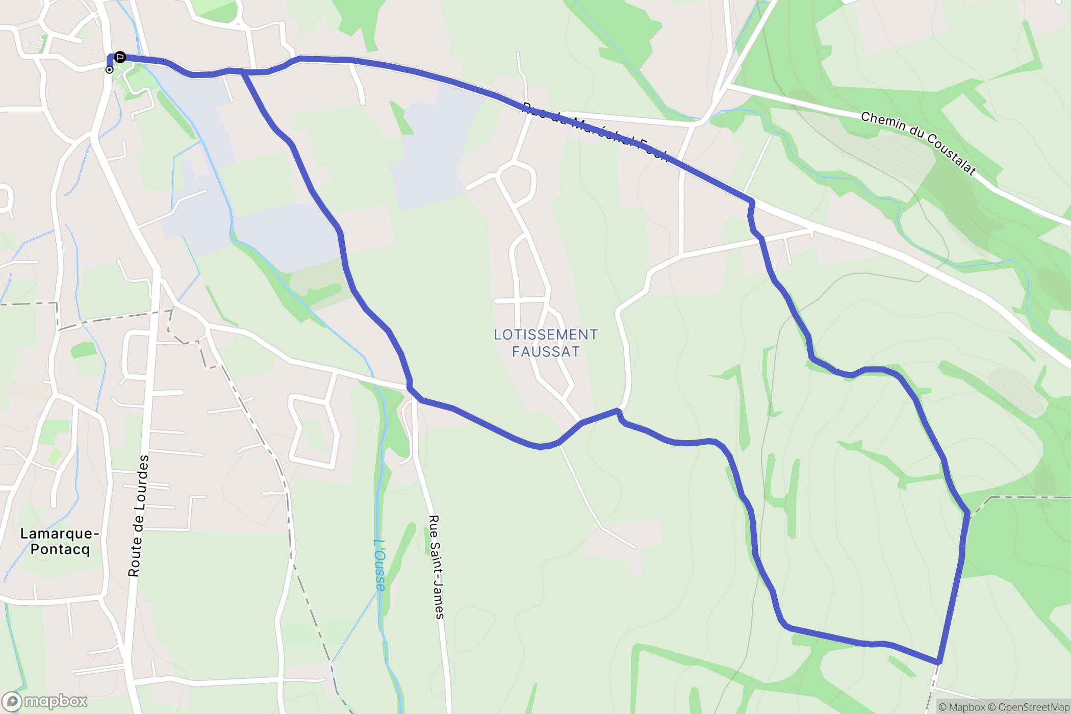 Pontacq : carte du parcours de randonnée - France