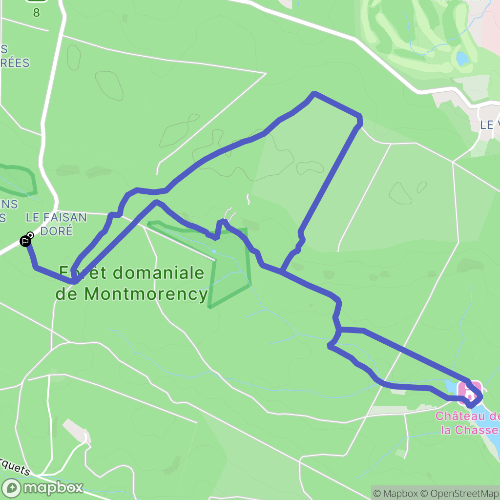 Saint-Prix : carte du parcours de randonnée - France