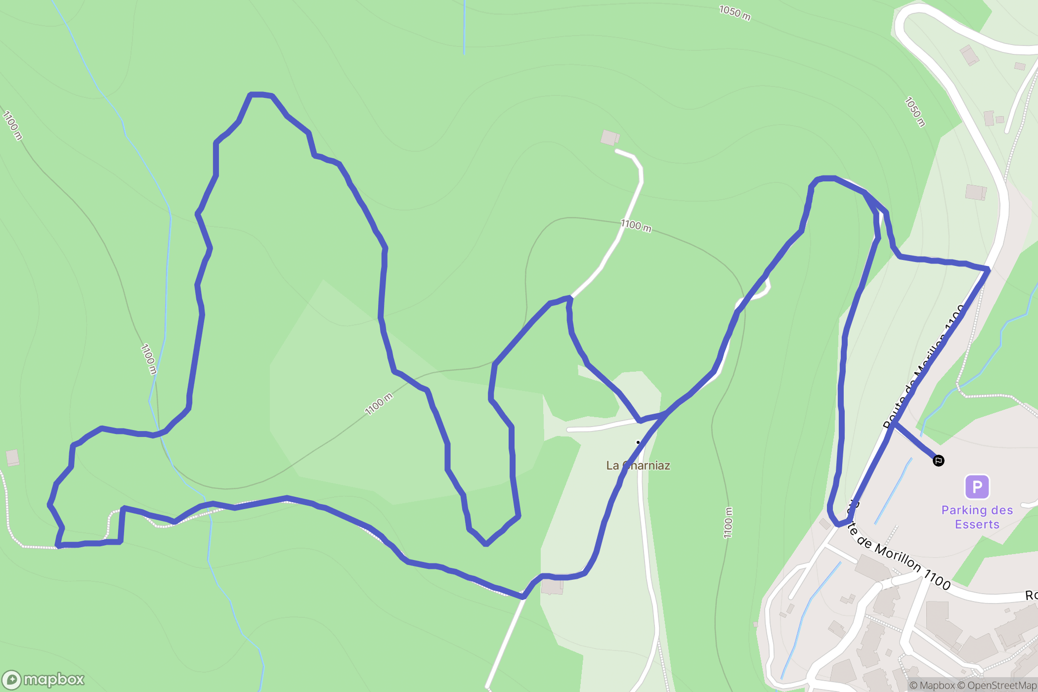 Morillon : carte du parcours de randonnée - France