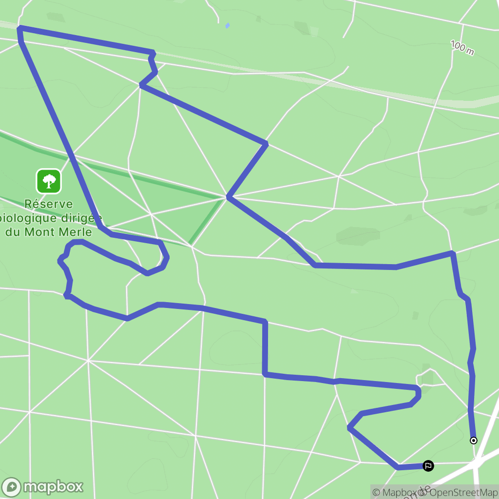 Fontainebleau : carte du parcours de randonnée - France