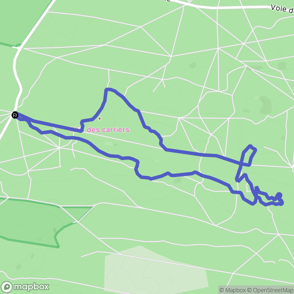Fontainebleau : carte du parcours de randonnée - France