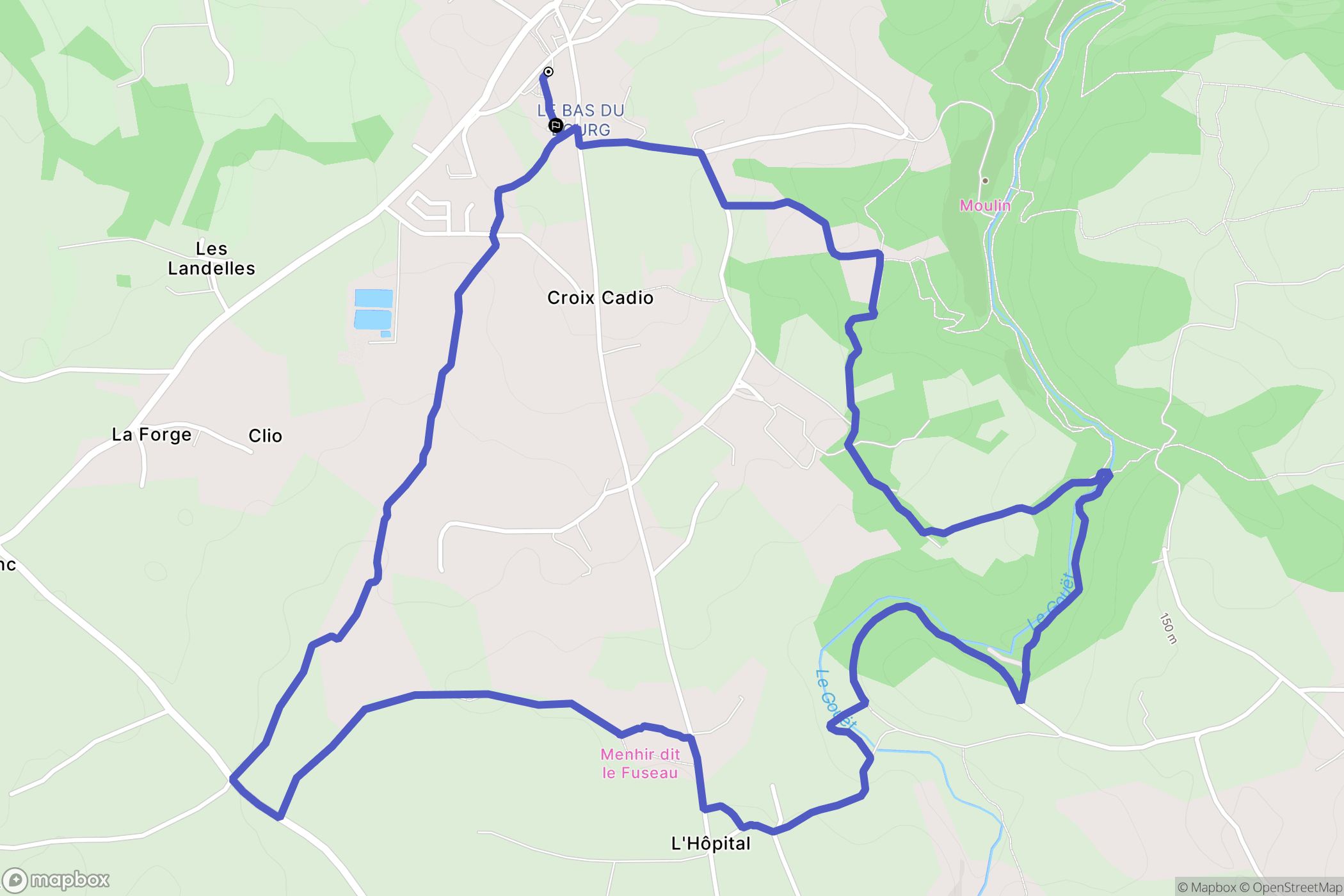 Plaine-Haute : carte du parcours de randonnée - France