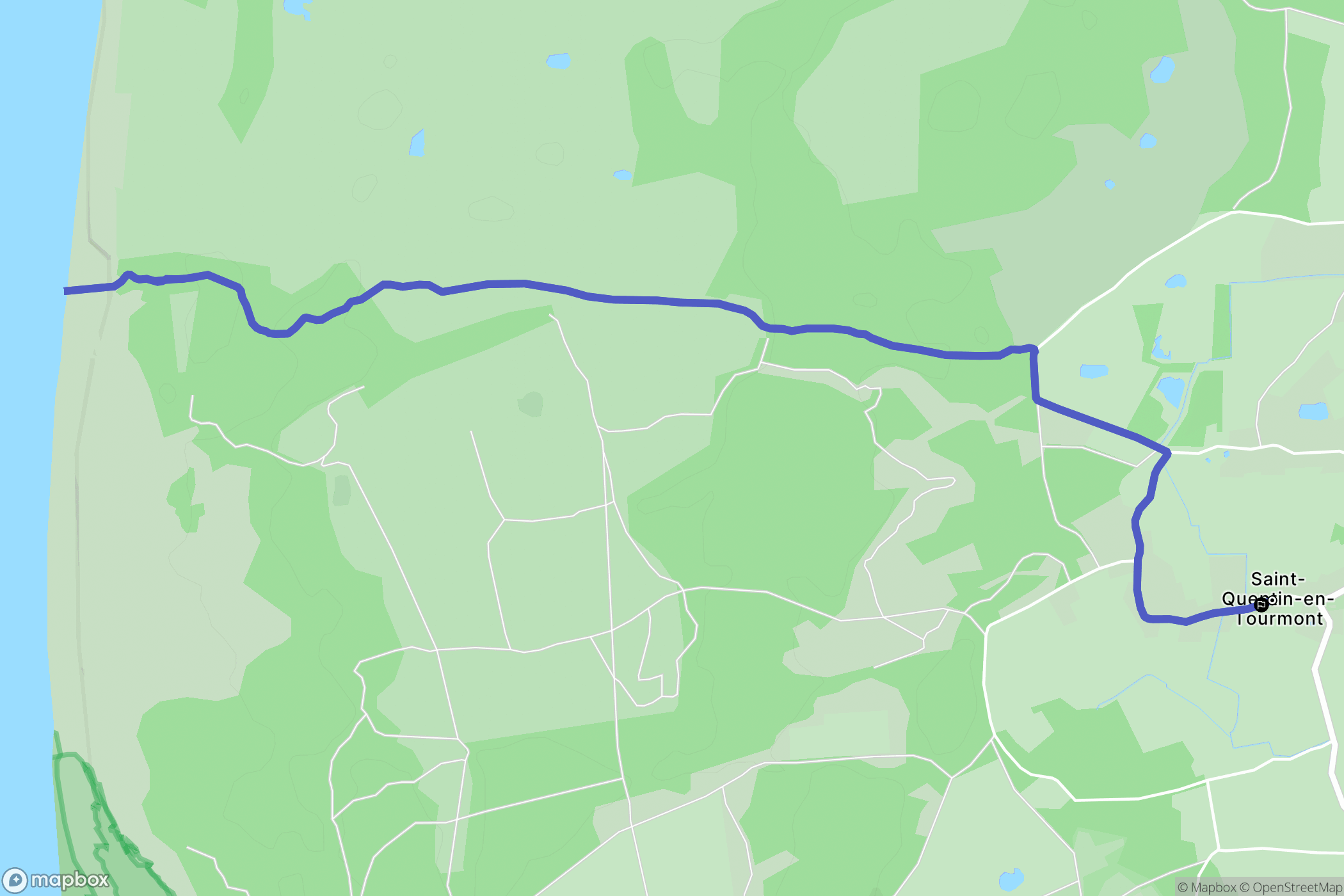 Saint-Quentin-en-Tourmont : carte du parcours de randonnée - France