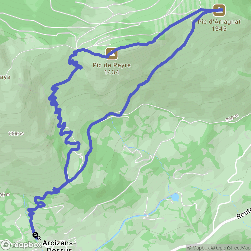 Arcizans-Dessus : carte du parcours de randonnée - France