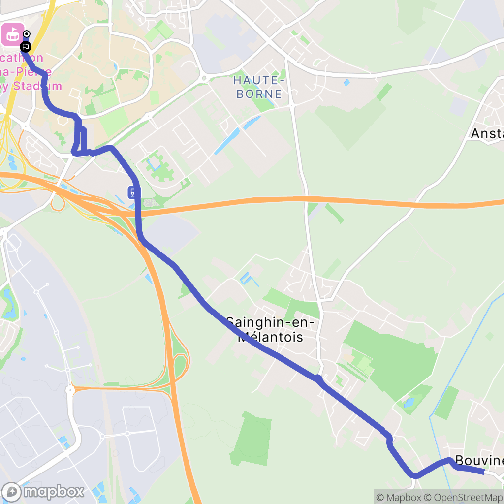 Villeneuve-d'Ascq : carte du parcours de randonnée - France