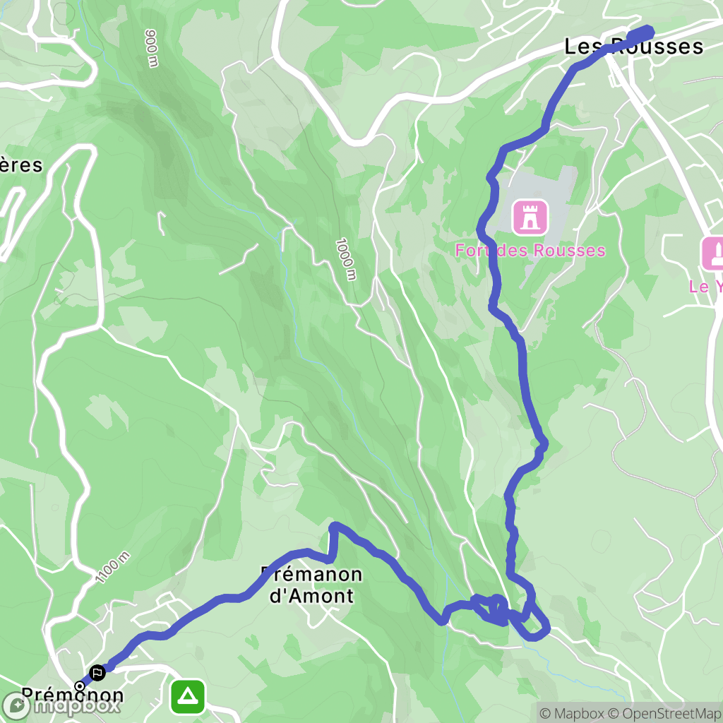 Prémanon : carte du parcours de randonnée - France