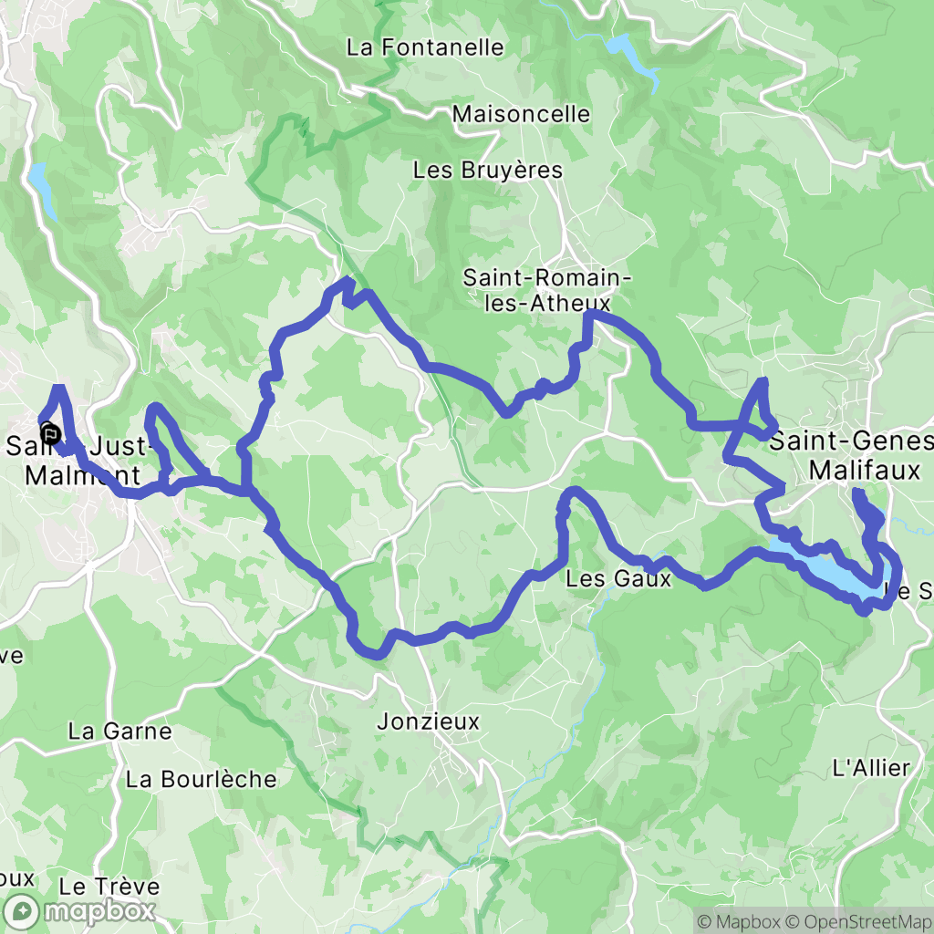 Saint-Just-Malmont : carte du parcours de randonnée - France