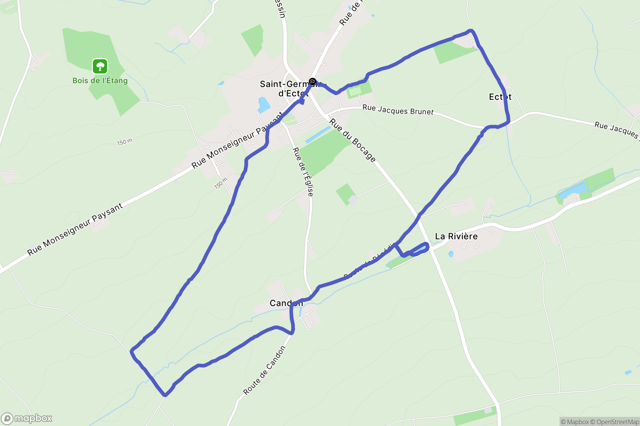 Aurseulles : carte du parcours de randonnée - France