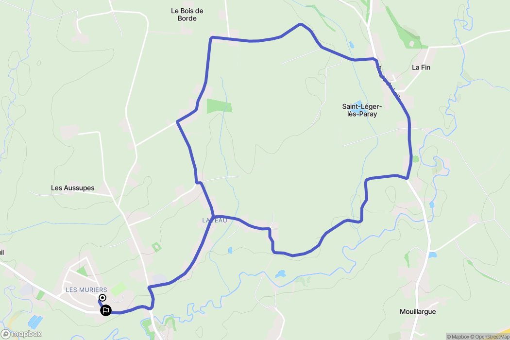 Saint-Léger-lès-Paray : carte du parcours de randonnée - France