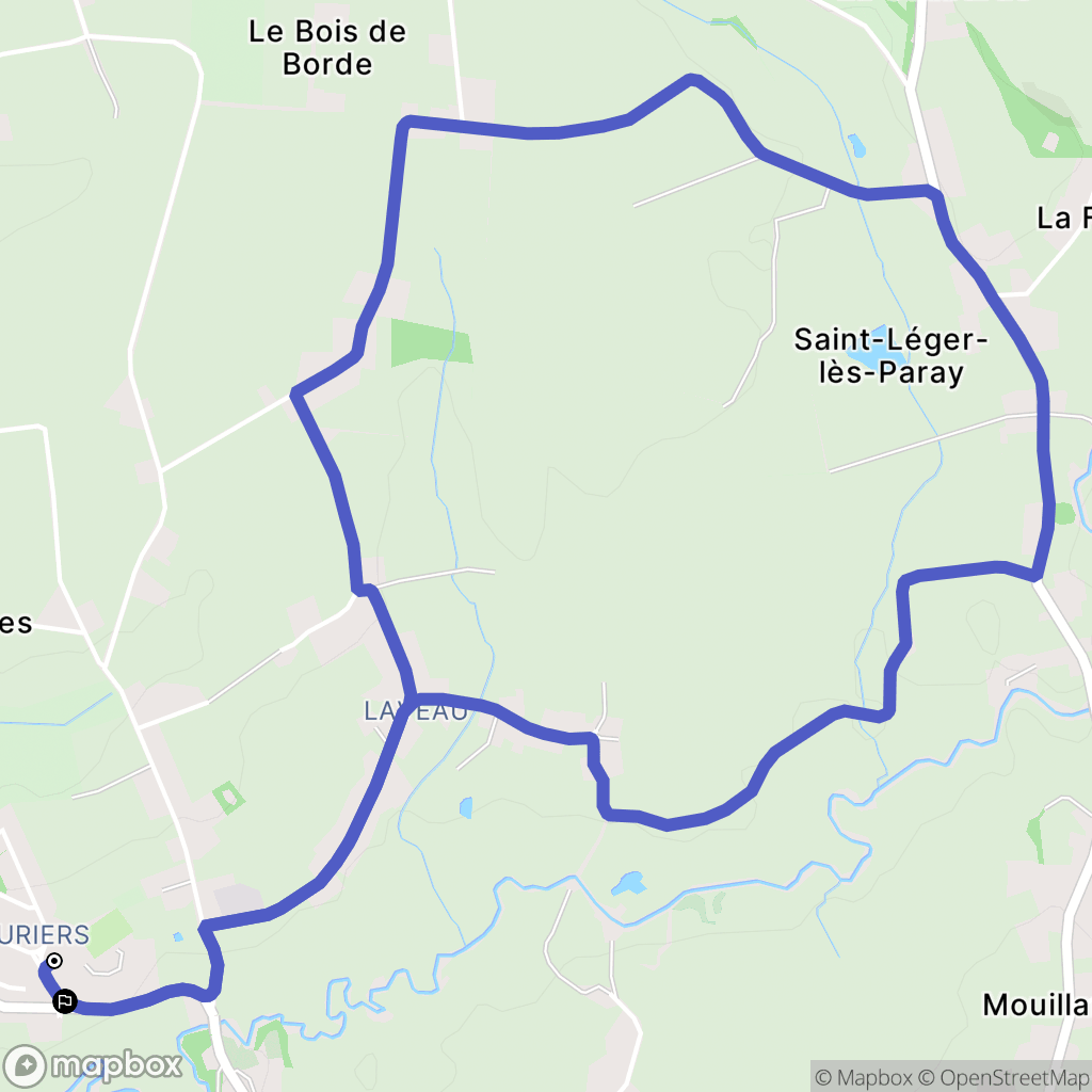 Saint-Léger-lès-Paray : carte du parcours de randonnée - France