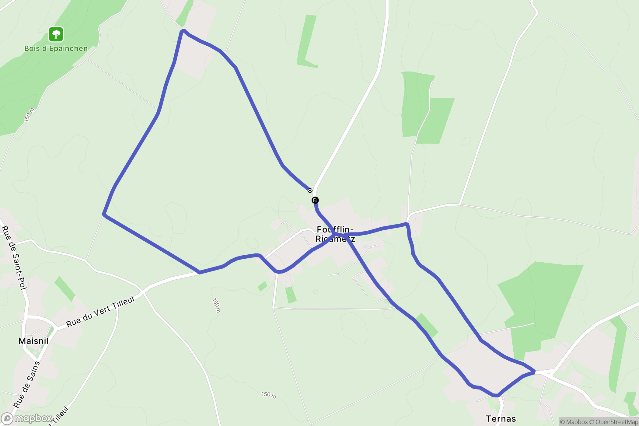 Foufflin-Ricametz : carte du parcours de randonnée - France
