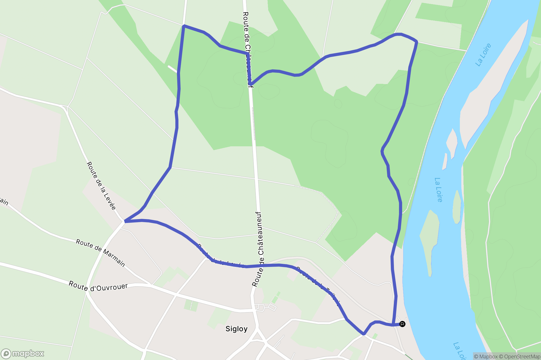 Sigloy : carte du parcours de randonnée - France