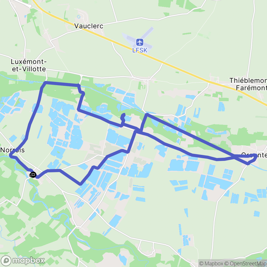 Cloyes-sur-Marne : carte du parcours de randonnée - France