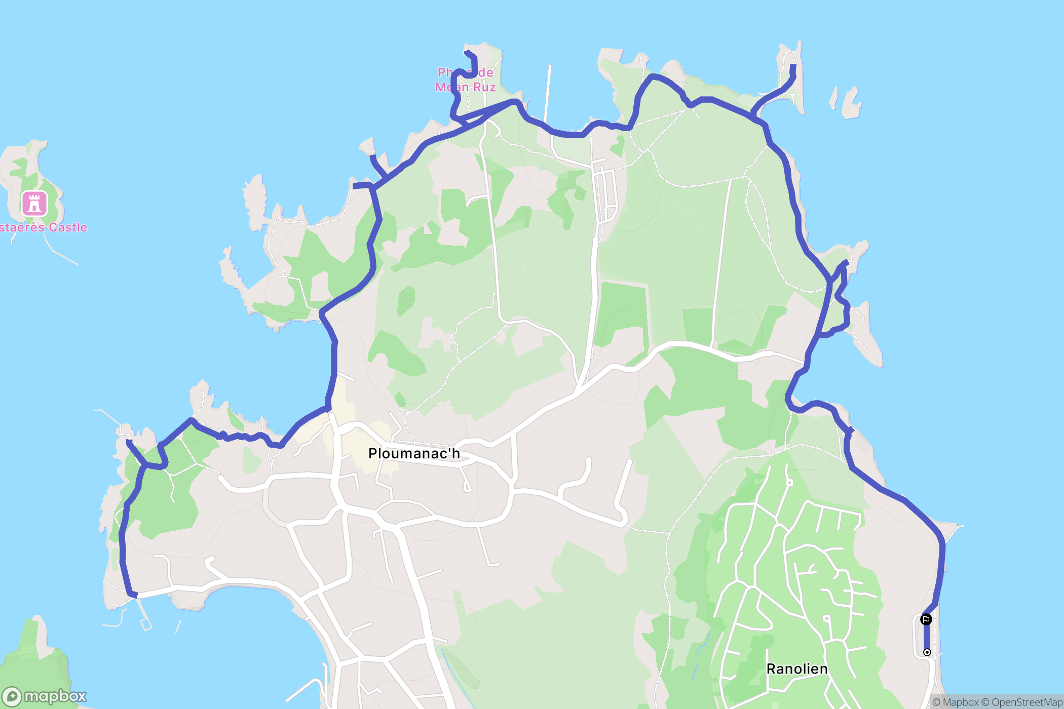 Perros-Guirec : carte du parcours de randonnée - France