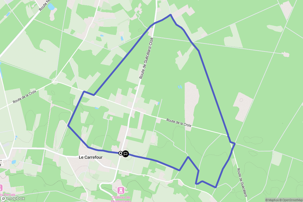Parigné-le-Pôlin : carte du parcours de randonnée - France