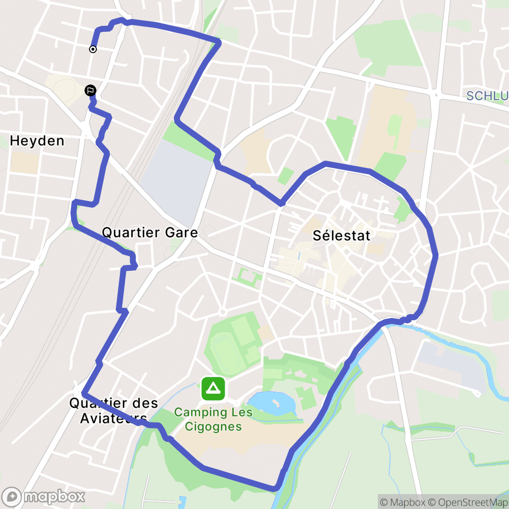 Sélestat : carte du parcours de randonnée - France