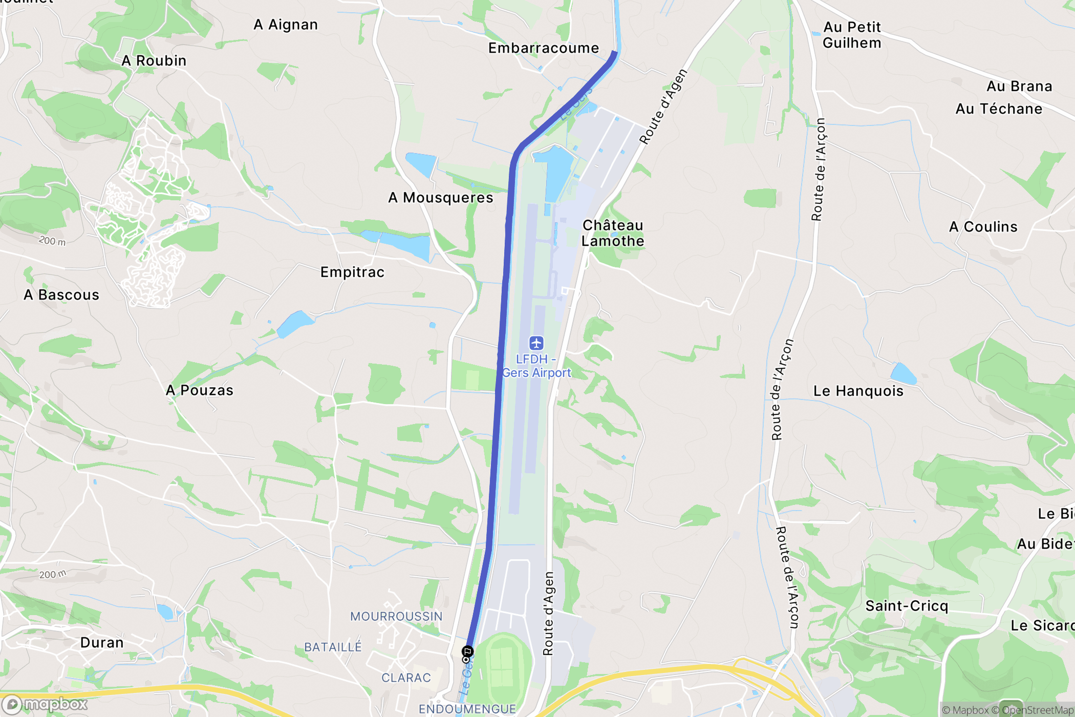 Auch : carte du parcours de randonnée - France