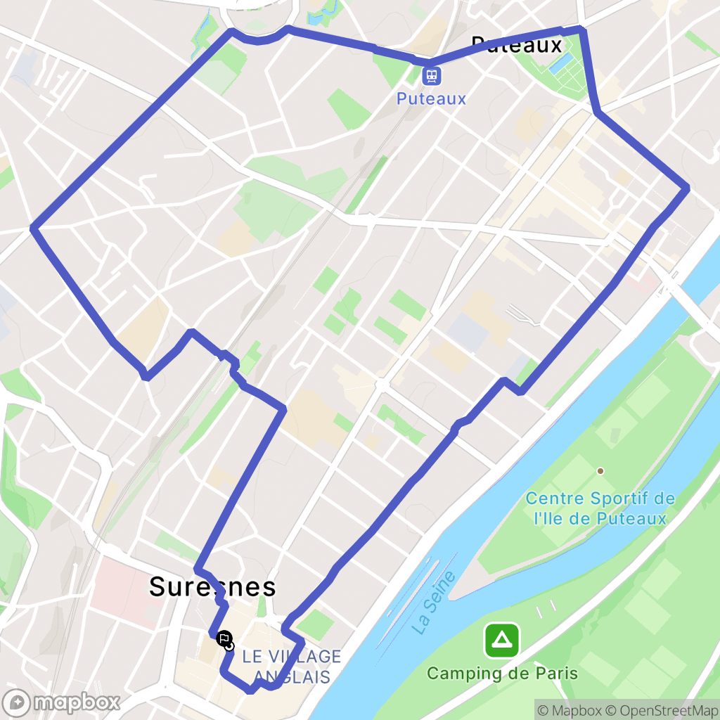 Suresnes : carte du parcours de randonnée - France