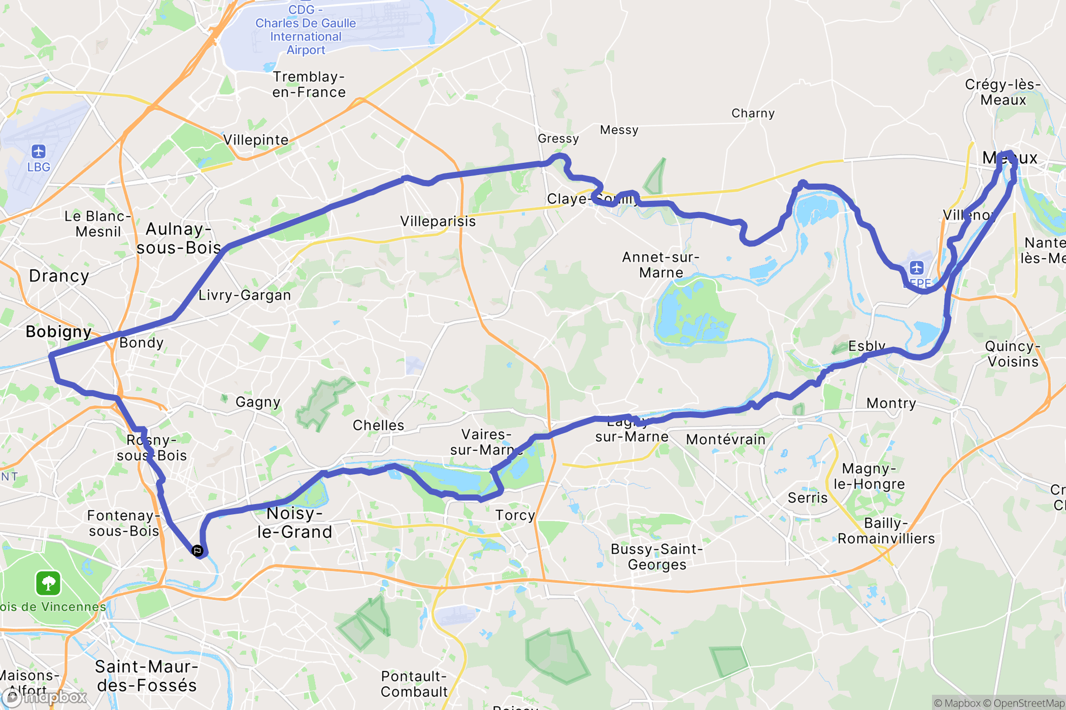 Le Perreux-sur-Marne : carte du parcours de randonnée - France