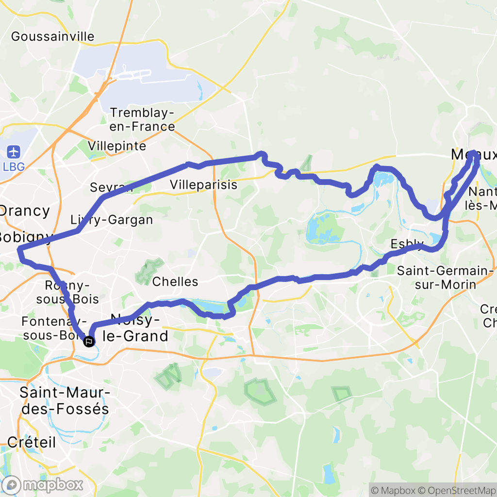 Le Perreux-sur-Marne : carte du parcours de randonnée - France