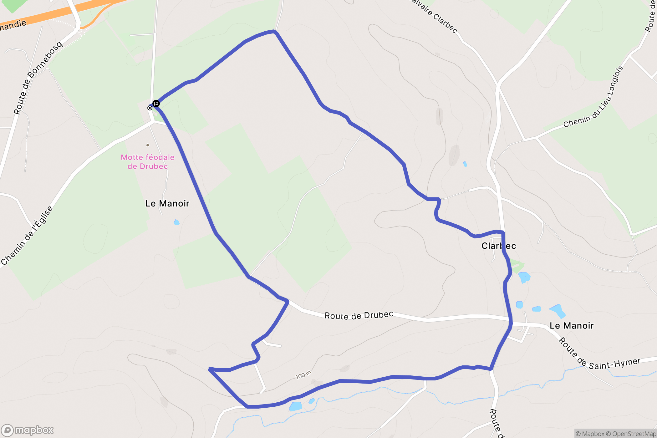 Drubec : carte du parcours de randonnée - France