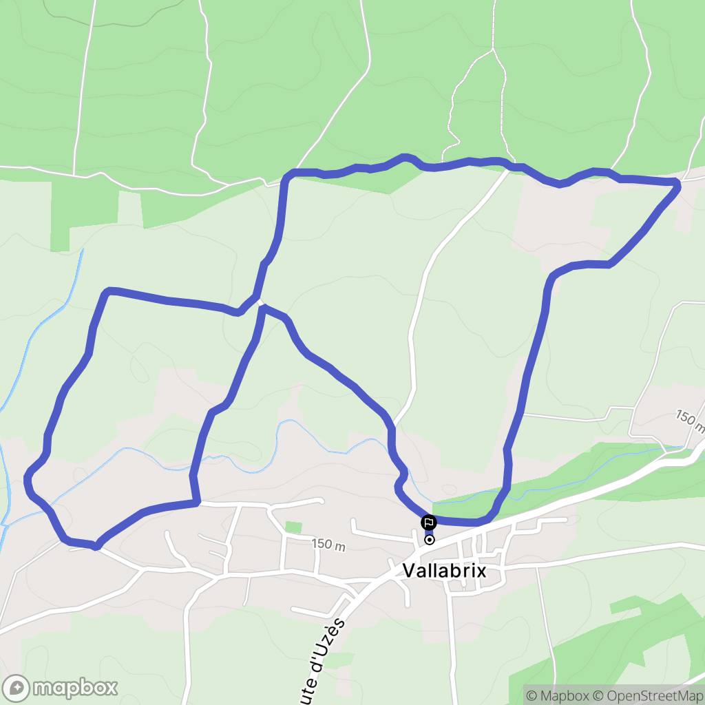 Vallabrix : carte du parcours de randonnée - France
