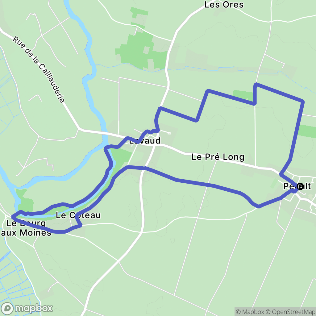 Péault : carte du parcours de randonnée - France