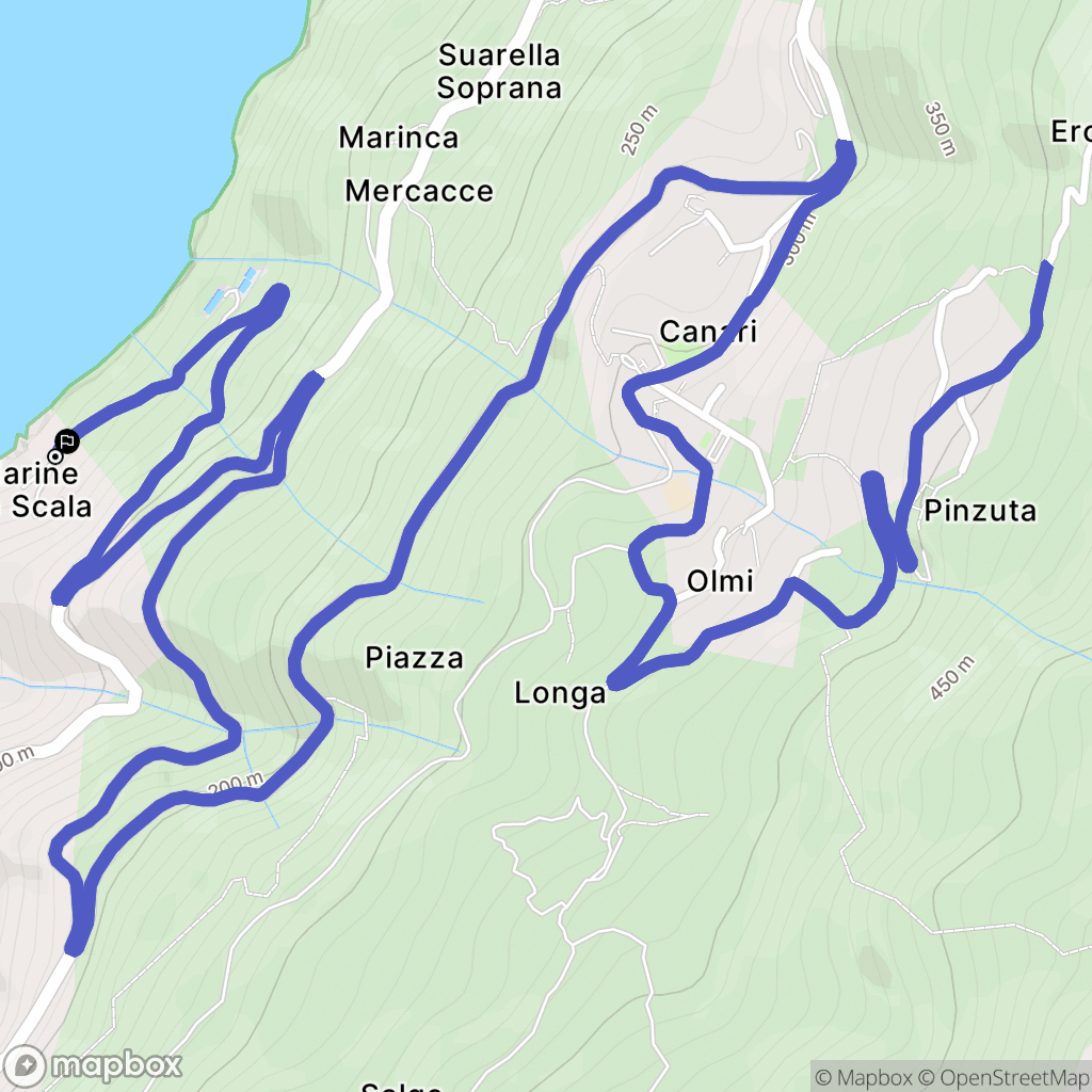 Canari : carte du parcours de randonnée - France