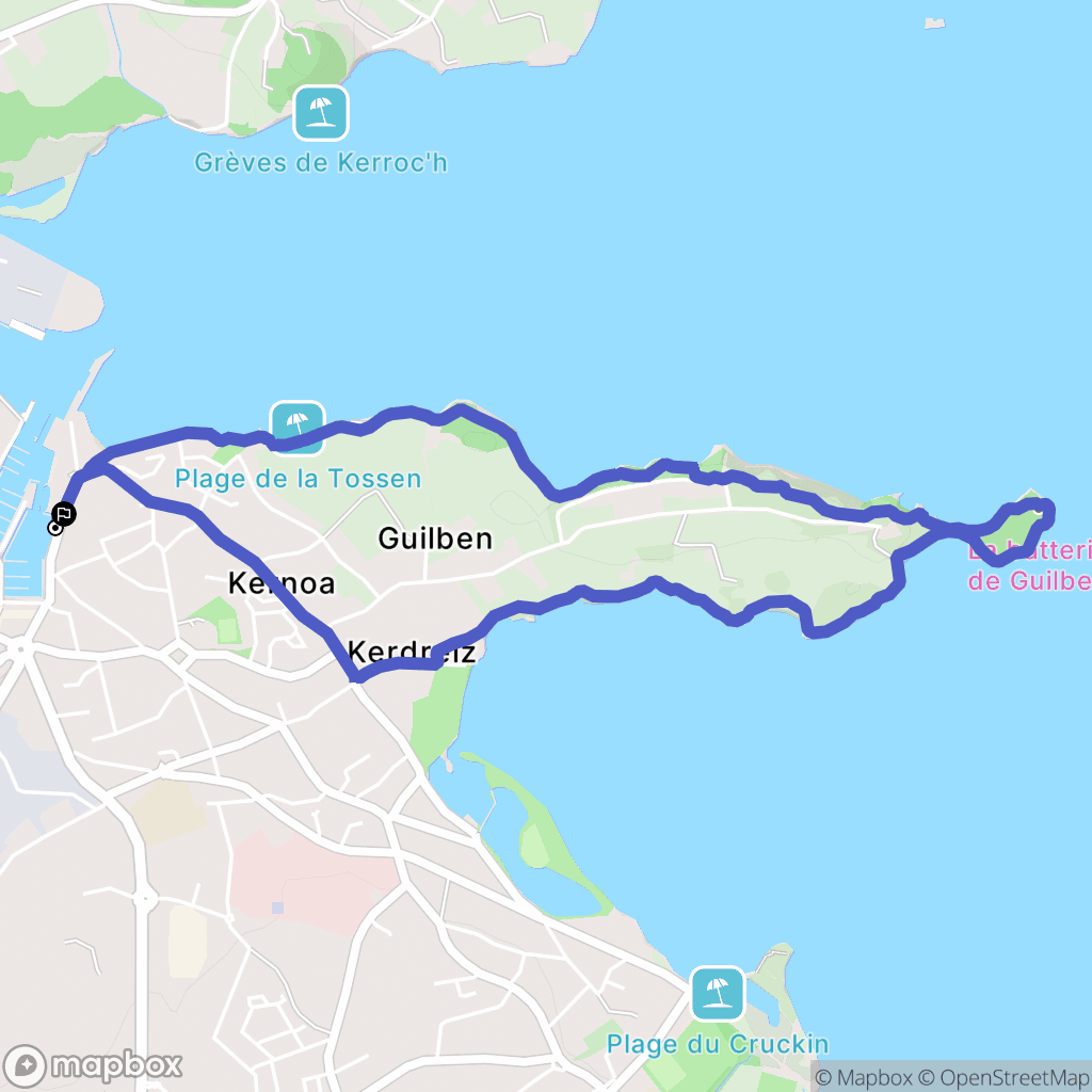 Paimpol : carte du parcours de randonnée - France
