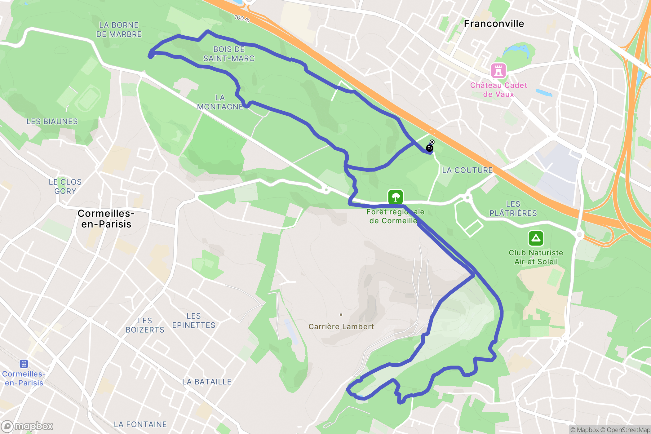 Franconville : carte du parcours de randonnée - France