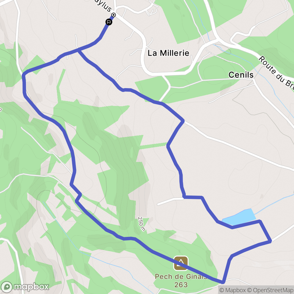 Ginals : carte du parcours de randonnée - France