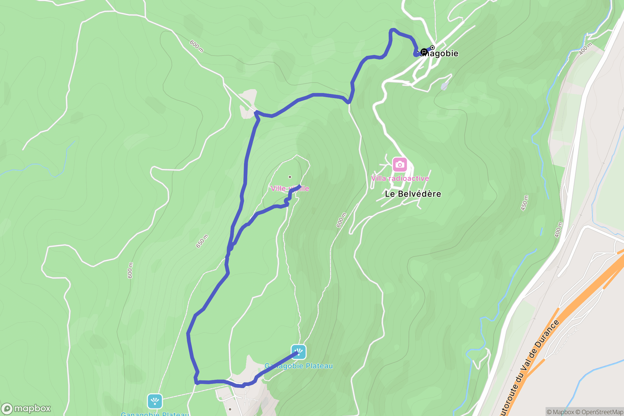 Ganagobie : carte du parcours de randonnée - France