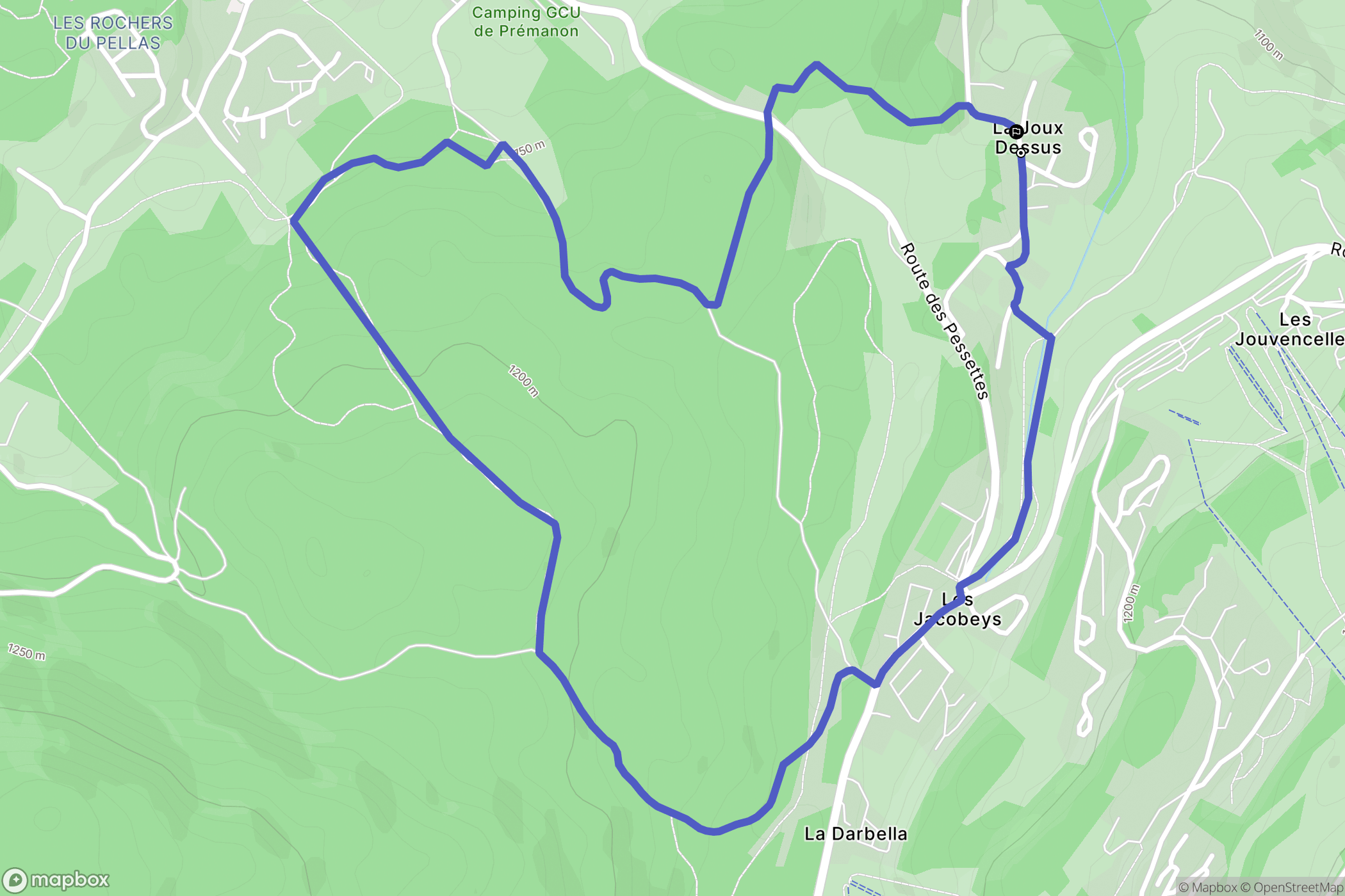 Prémanon : carte du parcours de randonnée - France