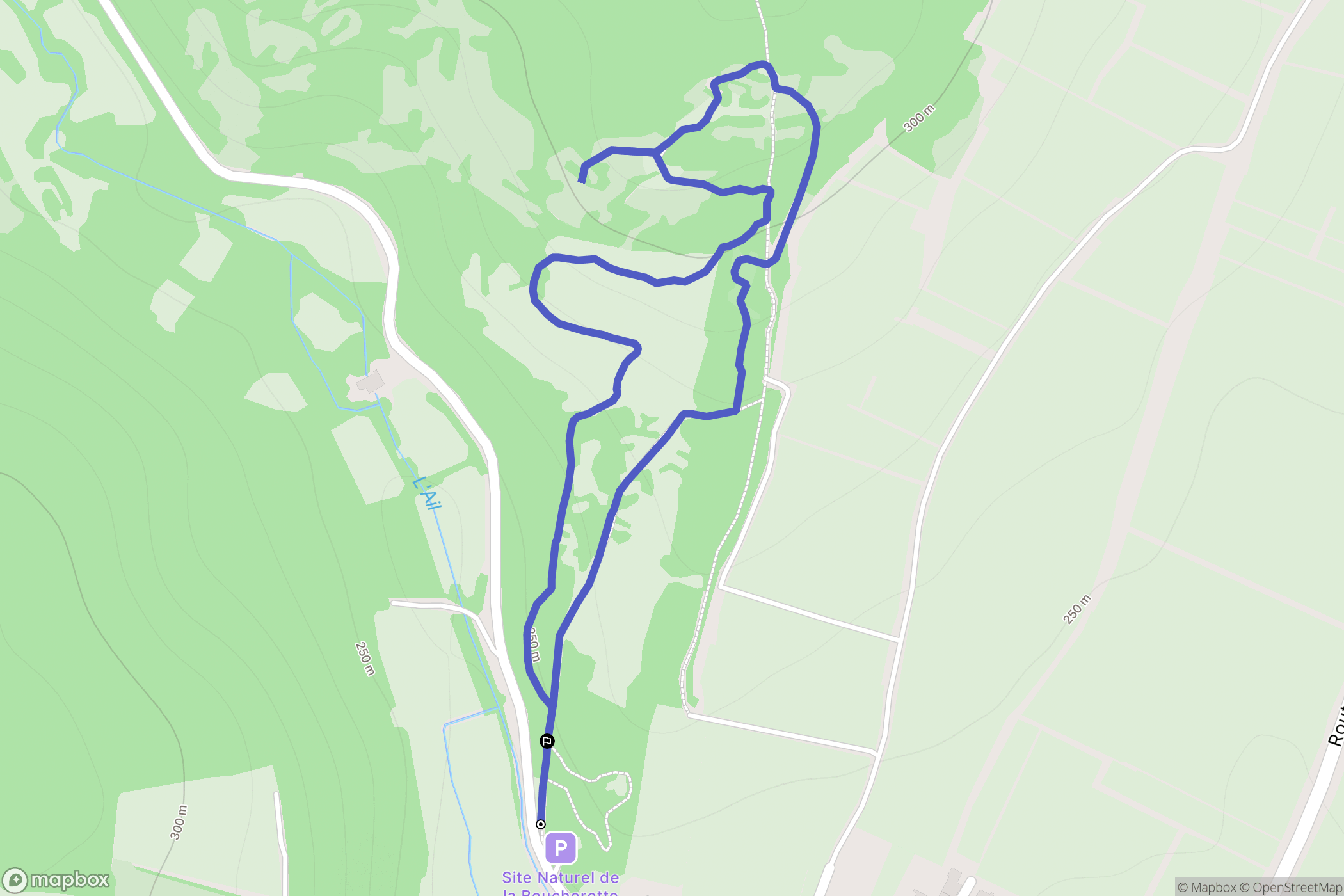 Lugny : carte du parcours de randonnée - France
