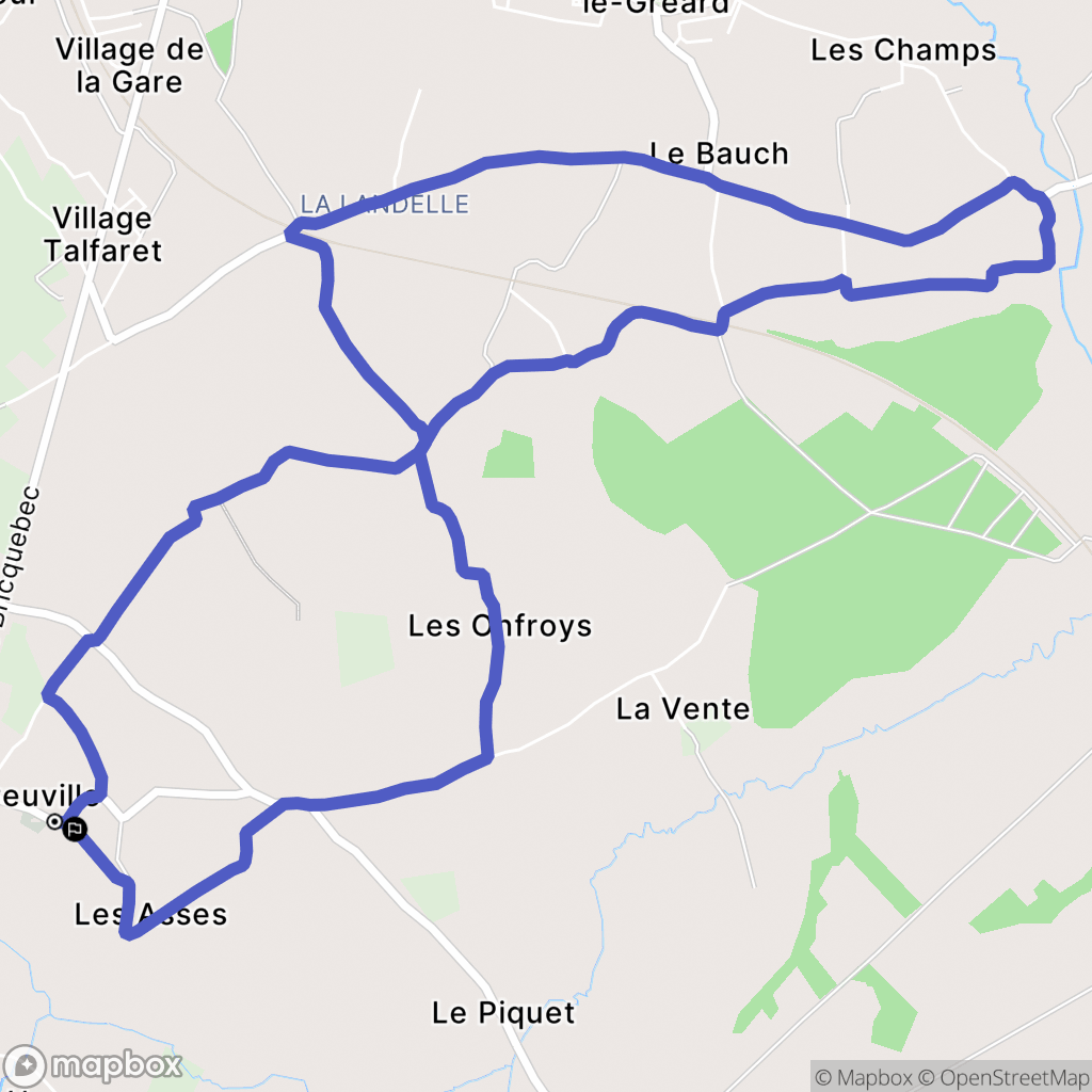 Breuville : carte du parcours de randonnée - France