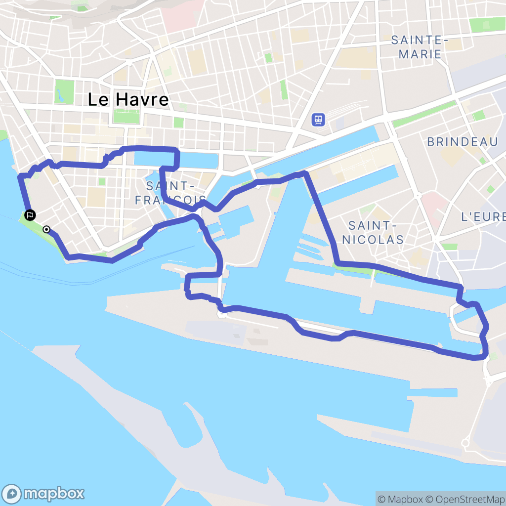 Le Havre : carte du parcours de randonnée - France