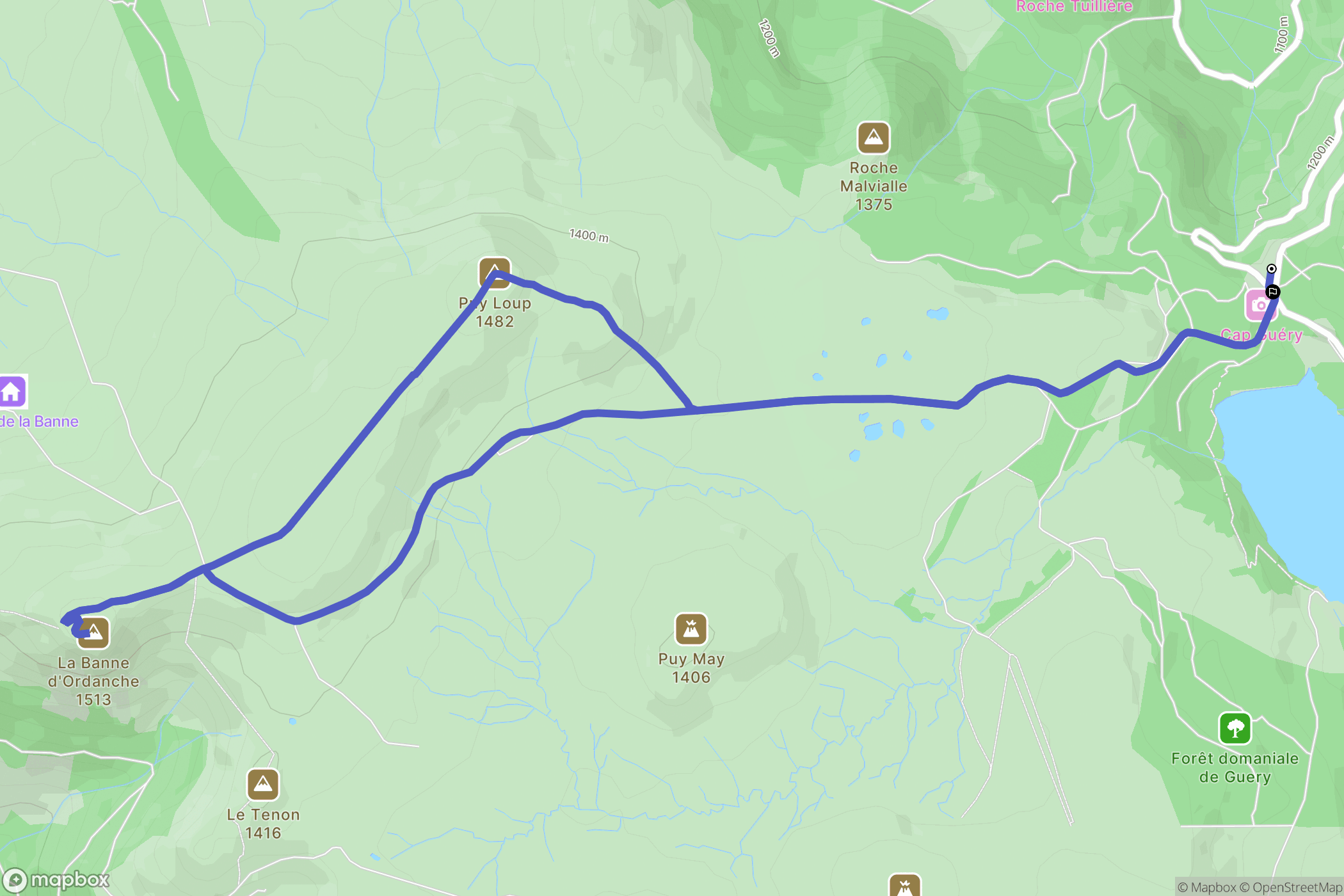 Orcival : carte du parcours de randonnée - France