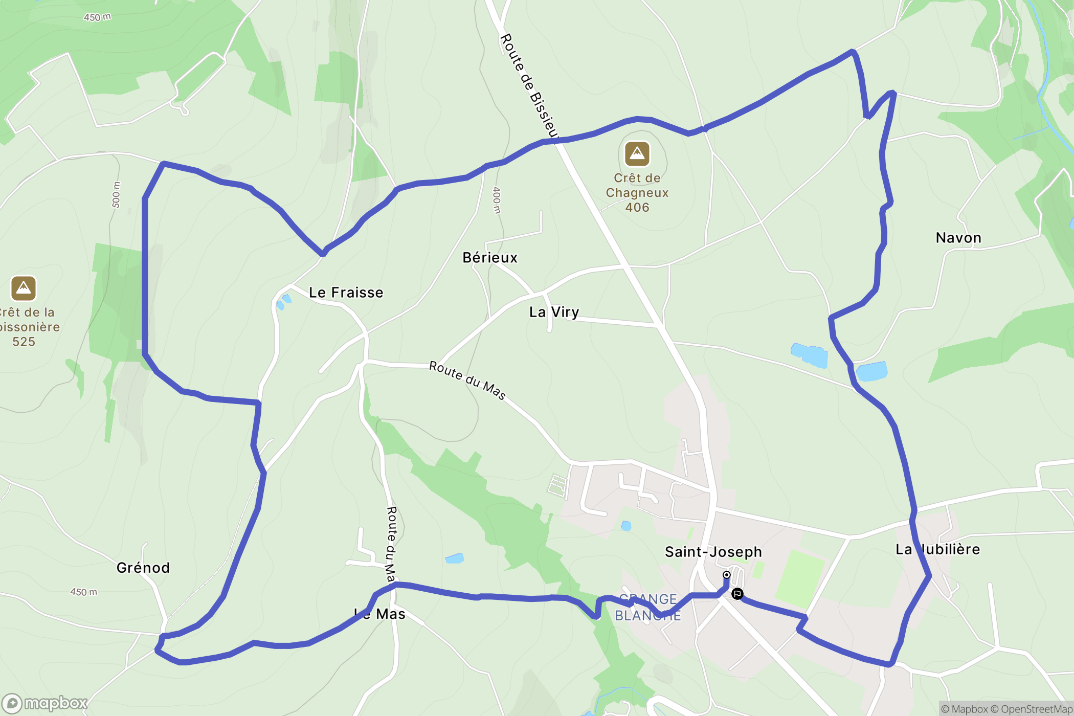Saint-Joseph : carte du parcours de randonnée - France