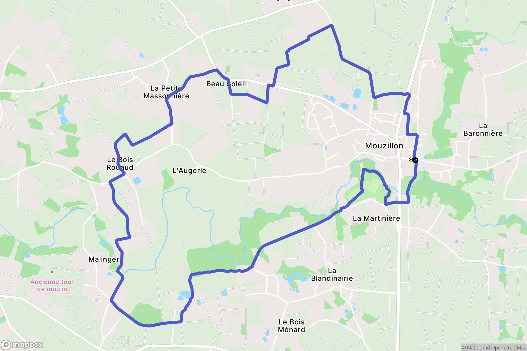 Mouzillon : carte du parcours de randonnée - France