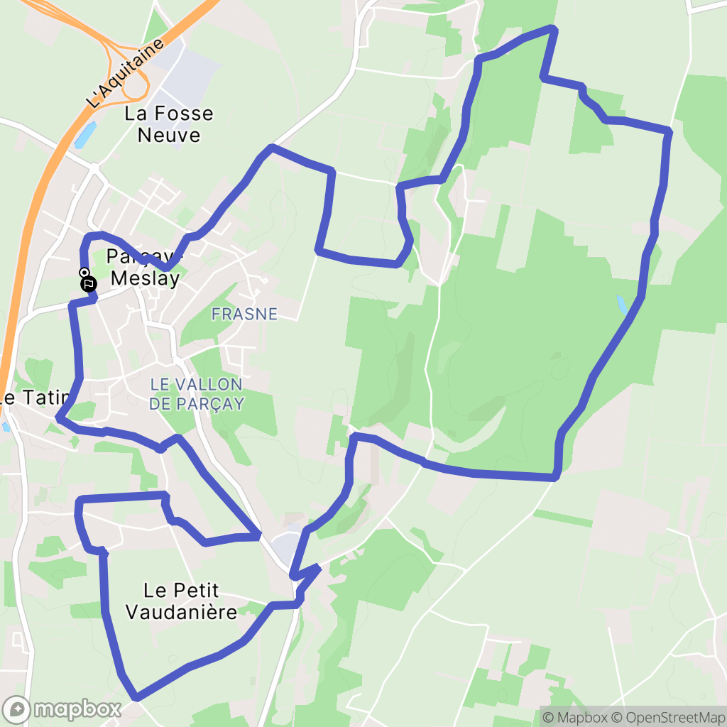 Parçay-Meslay : carte du parcours de randonnée - France
