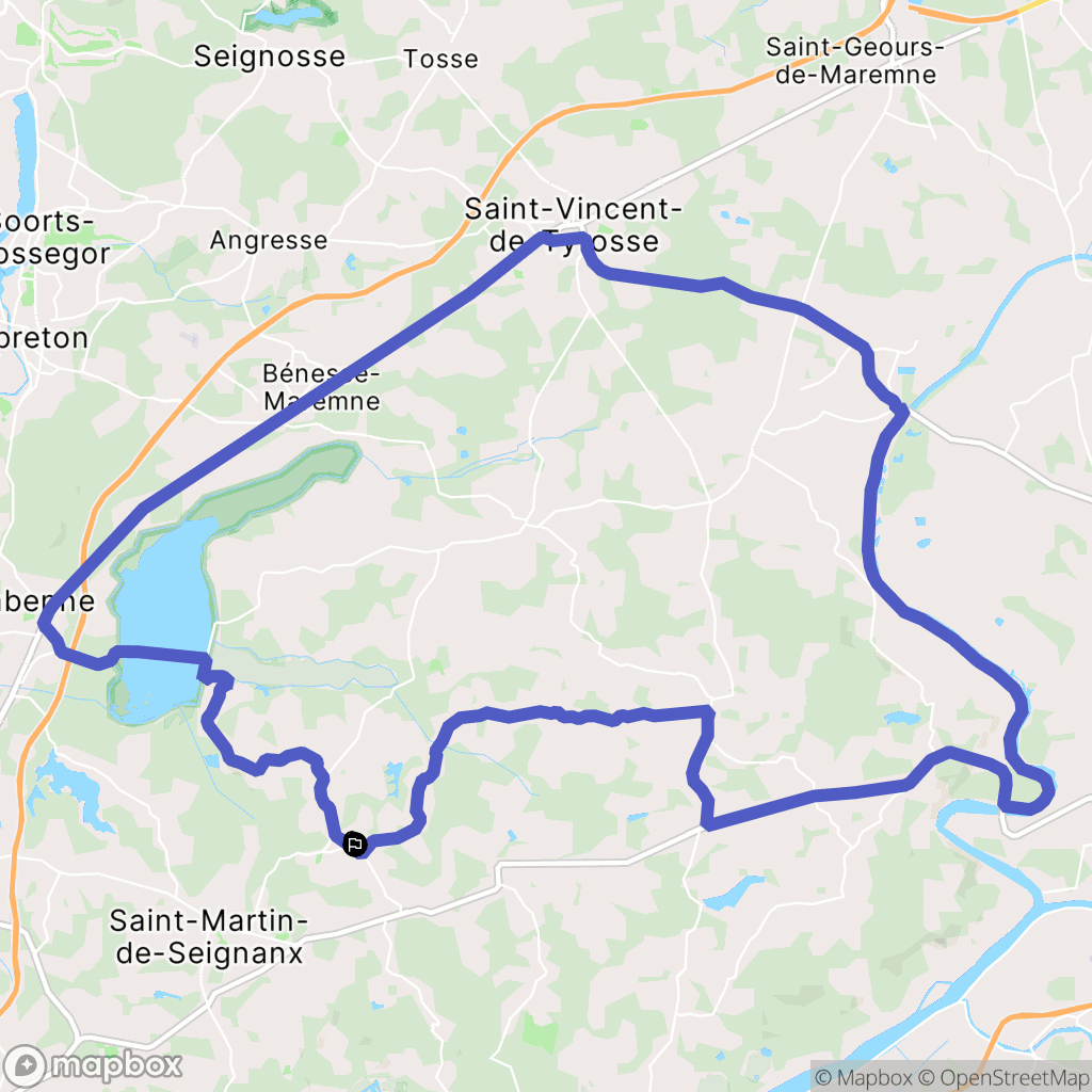 Saint-André-de-Seignanx : carte du parcours de randonnée - France