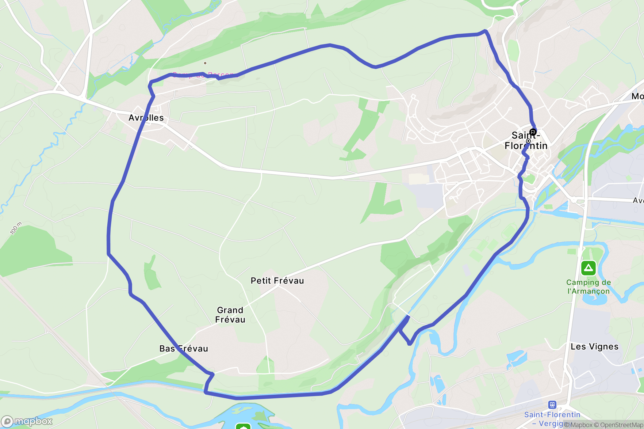 Saint-Florentin : carte du parcours de randonnée - France