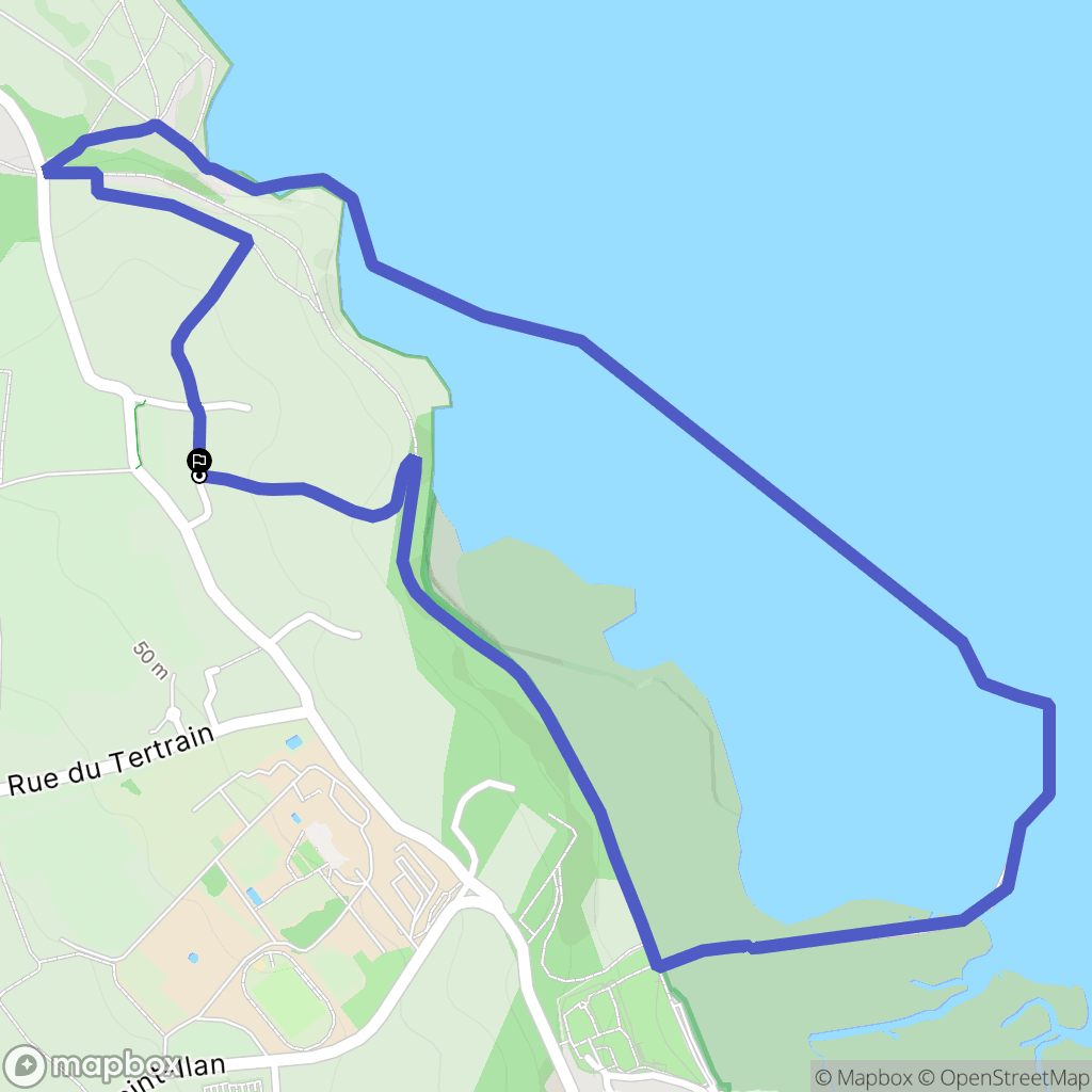 Langueux : carte du parcours de randonnée - France