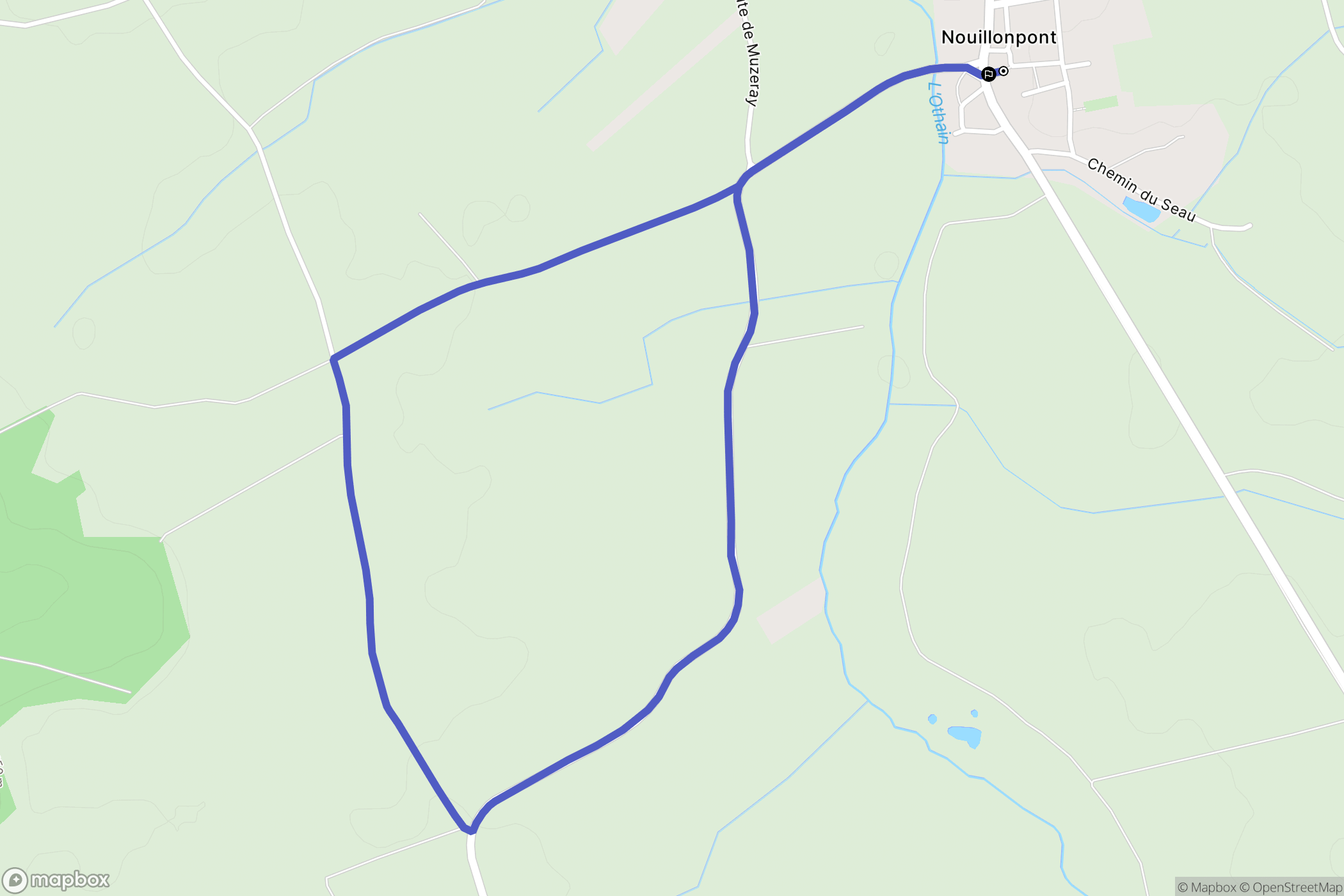 Nouillonpont : carte du parcours de randonnée - France